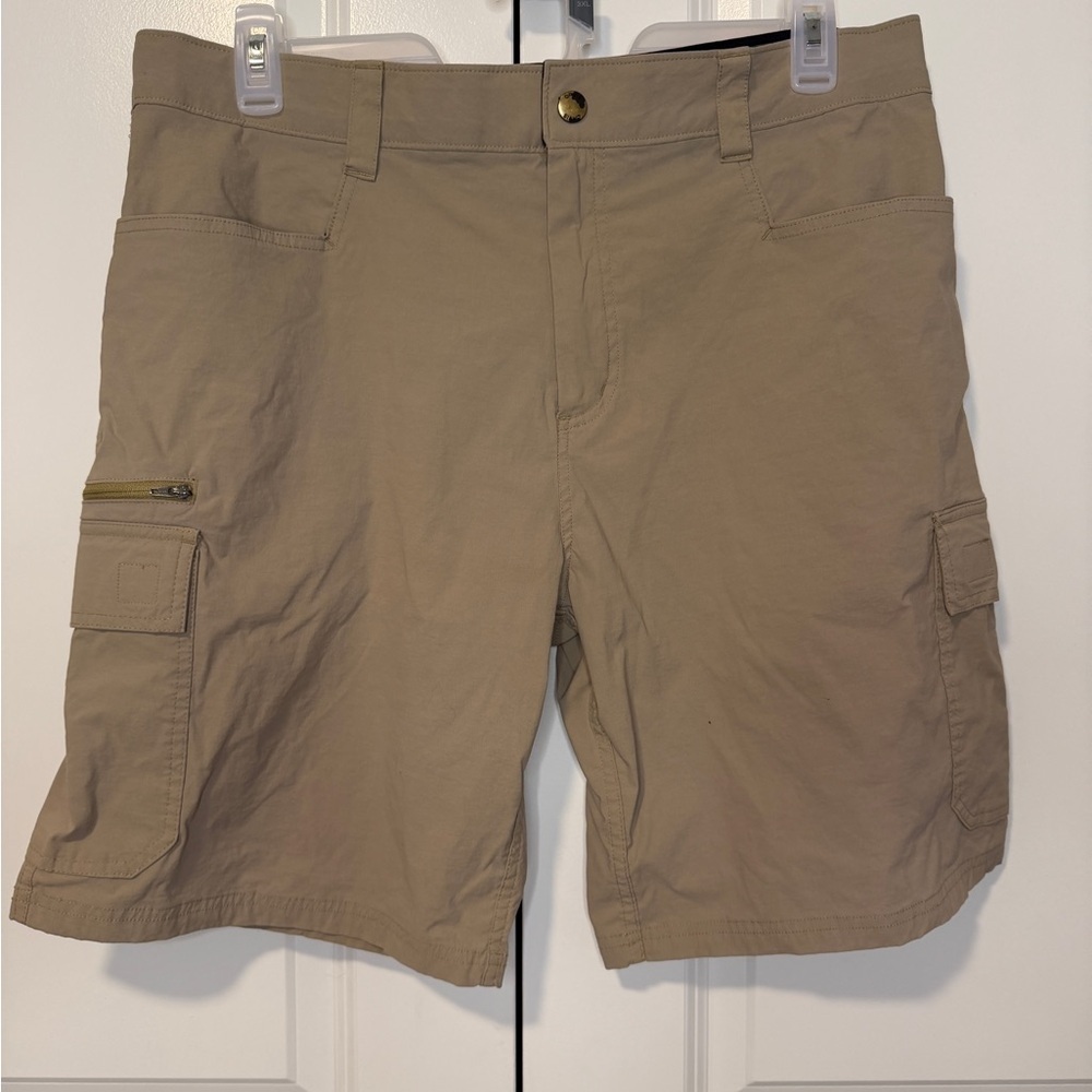 Orvis Men’s Cargo Hiking Shorts 36 Khaki Zip Pocket Outdoor Travel